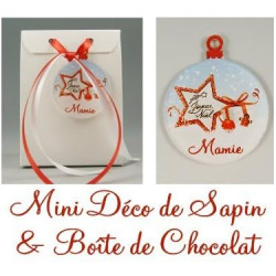Boite de Chocolat & Déco de Sapin Joyeux Noël Mamie - Cadeau de Noël