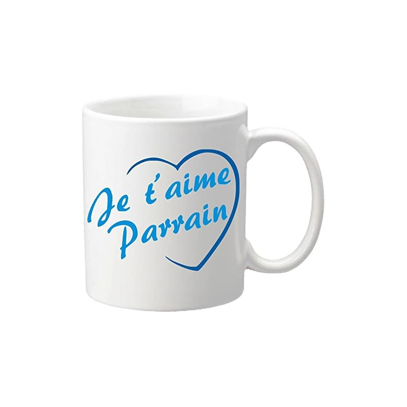 Mug Je t'aime Parrain (Cadeau Parrain Marraine Baptême)