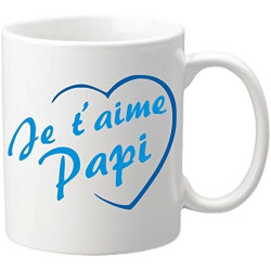 Gravure Events Mug Je t'aime Papi - Cadeau pour la fête des Grands Pères, Noël, Anniversaire, Pâques, Baptême (Papy)