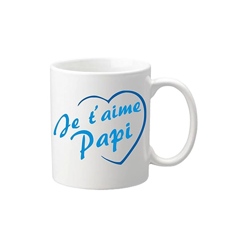 Gravure Events Mug Je t'aime Papi - Cadeau pour la fête des Grands Pères, Noël, Anniversaire, Pâques, Baptême (Papy)