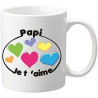 Gravure Events Mug Je t'aime Papi - Cadeau pour la fête des Grands Pères, Noël, Anniversaire, Pâques, Baptême