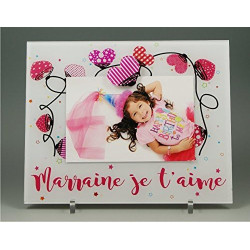 Gravure Events Cadre Photo Aimant pour Marraine – (Cadeaux originaux pour Parrain Marraine - Baptême, Anniversaire, Noël...)