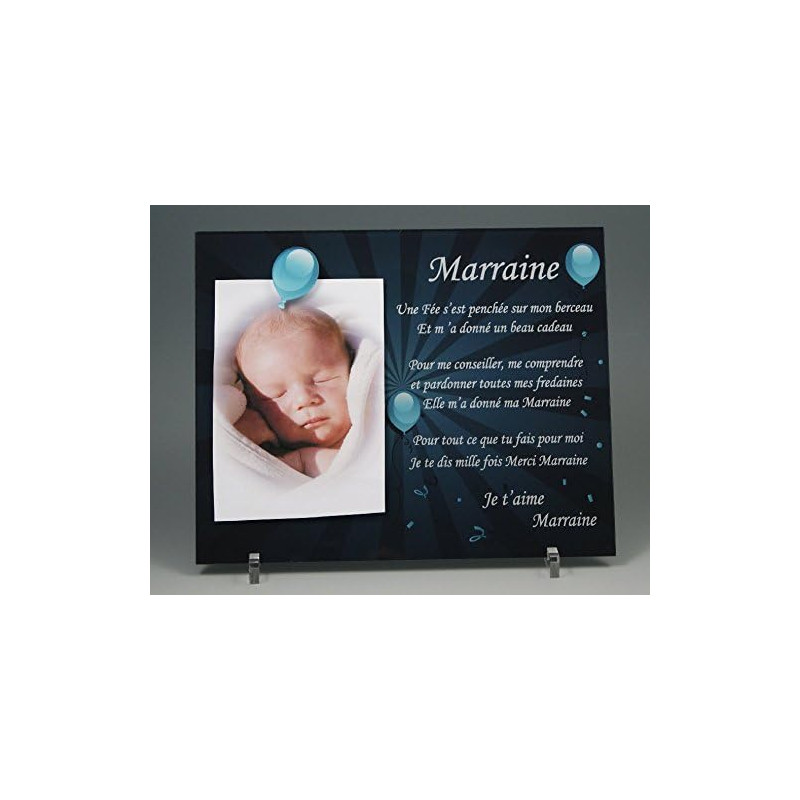 Gravure Events Cadre Photo Aimant pour Marraine – (Cadeau Parrain Marraine Baptême & Communion)
