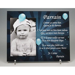 Cadre Photo Aimant pour Parrain – (Cadeau Parrain Marraine Baptême & Communion)