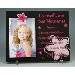 Gravure Events Cadre Photo Aimant – Poème pour Nounou – (Cadeau pour la fête des Nounous, Noël, Anniversaire, fin de contrat