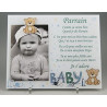 Gravure Events Cadre Photo - modèle Bleu pour Parrain – (Cadeau Parrain Marraine Baptême & Communion)