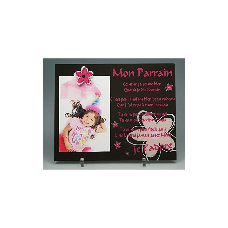 Gravure Events Cadre Photo Aimant pour Parrain – (Cadeau Parrain Marraine Baptême & Communion)
