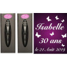 Gravure Events 2 Flûtes à Champagne Gravées en Verre - Âge Personnalisable + Prénom - Modèle Anniversaire Papillons avec 2