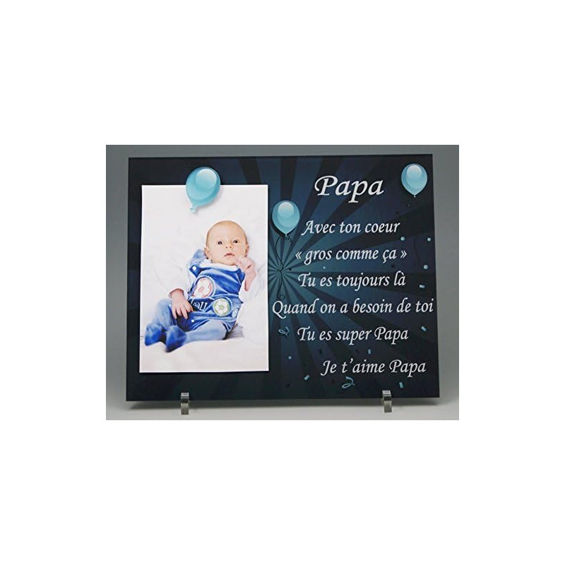 Gravure Events Cadre Photo Aimant pour Papa – (cadeau original pour la Fête des Pères, Anniversaire, Noël, annoncer une
