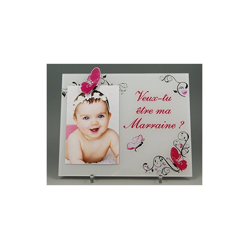 Gravure Events Cadre Photo Veux-tu être ma Marraine – (Cadeaux originaux pour Parrain Marraine - Baptême, Anniversaire, Noël...)