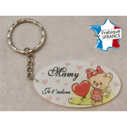 Porte Clef - Mamy je t'adore (Cadeau fête des grands mères, anniversaire, noël pour Mamie, annonce de naissance …)
