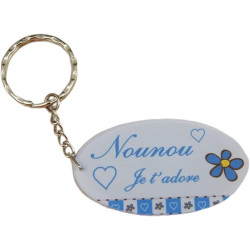Gravure Events Porte Clef - Nounou je t'adore (Cadeau pour la fête des Nounous, Noël, Anniversaire, fin de contrat, fin d'année