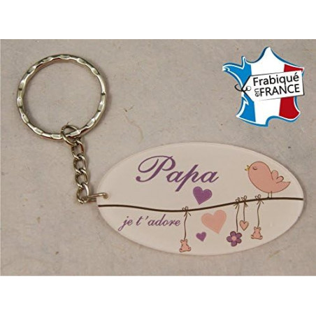 Porte Clef - Papa je t'adore (Cadeau Baptême, fête des pères, anniversaire, Noël …)