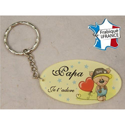 Porte Clef - Papa je t'adore (Cadeau Baptême, fête des pères, anniversaire, Noël …)