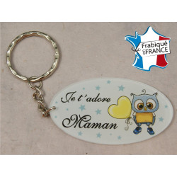 Porte Clef - Maman je t'adore (Cadeau Baptême, fête des mères, anniversaire, Noël …)