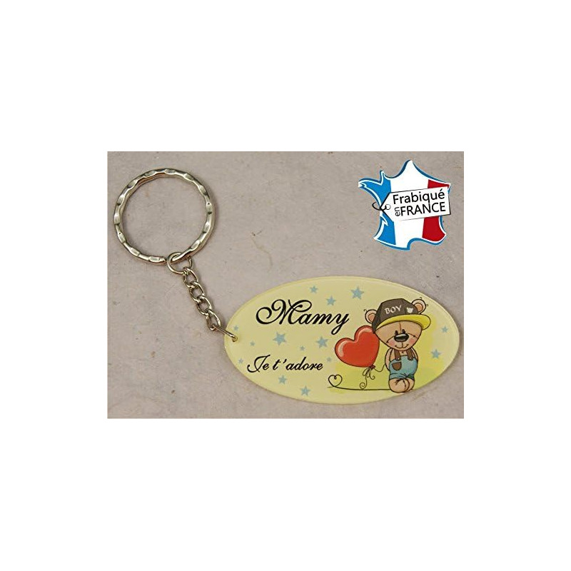 Porte Clef - Mamy je t'adore (Cadeau fête des grands mères, anniversaire, noël pour Mamie, annonce de naissance …)