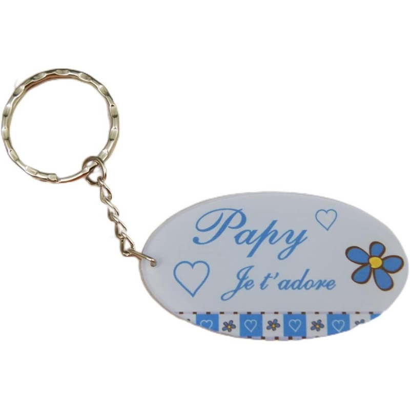 Gravure Events Porte Clef - Papy je t'adore (Cadeau fête des grands pères, anniversaire, noël pour papi, annonce de naissance
