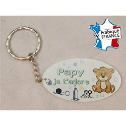 Porte Clef - Papy je t'adore (Cadeau fête des grands pères, anniversaire, noël pour papi, annonce de naissance ...)
