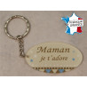 Porte Clef - Maman je t'adore (Cadeau Baptême, fête des mères, anniversaire, Noël …)