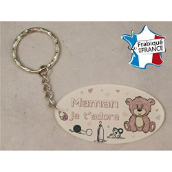 Porte Clef - Maman je t'adore (Cadeau Baptême, fête des mères, anniversaire, Noël …)