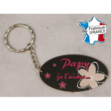 Porte Clef - Papy je t'adore (Cadeau fête des grands pères, anniversaire, noël pour papi, annonce de naissance ...)