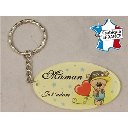 Porte Clef - Maman je t'adore (Cadeau Baptême, fête des mères, anniversaire, Noël …)