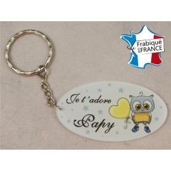 Porte Clef - Papy je t'adore (Cadeau fête des grands pères, anniversaire, noël pour papi, annonce de naissance ...)