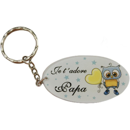 Porte Clef - Papa je t'adore (Cadeau Baptême, fête des pères, anniversaire, Noël …)
