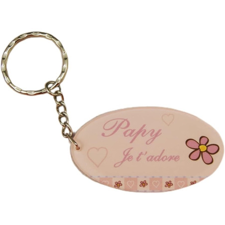 Gravure Events Porte Clef - Papy je t'adore (Cadeau fête des grands pères, anniversaire, noël pour papi, annonce de naissance