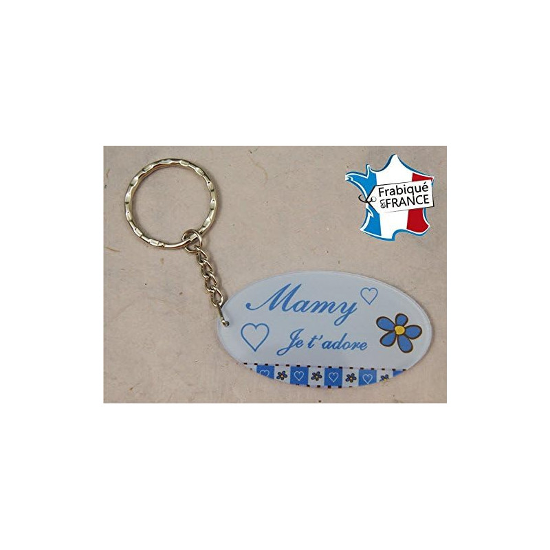 Porte Clef - Mamy je t'adore (Cadeau fête des grands mères, anniversaire, noël pour Mamie, annonce de naissance …)