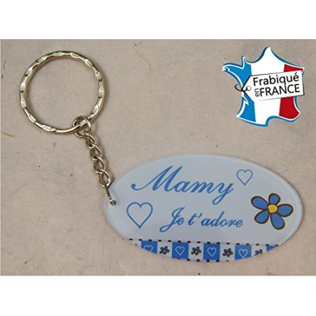Porte Clef - Mamy je t'adore (Cadeau fête des grands mères, anniversaire, noël pour Mamie, annonce de naissance …)