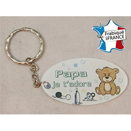 Porte Clef - Papa je t'adore (Cadeau Baptême, fête des pères, anniversaire, Noël …)