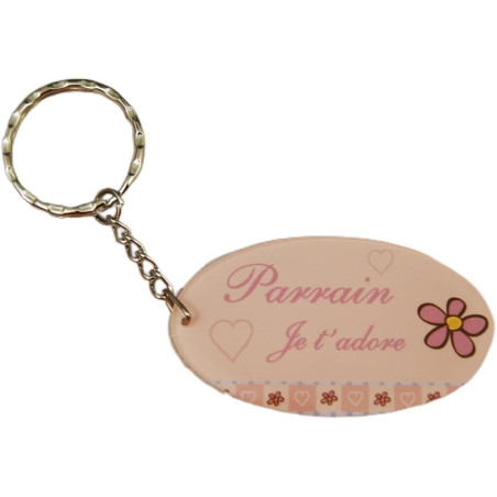 Gravure Events Porte Clef - Parrain je t'adore (Cadeau Parrain Marraine Baptême Communion Noël, annonce et demande Parrain)