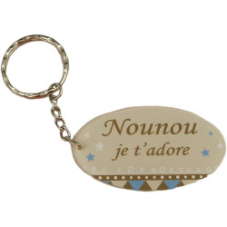 Porte Clef - Nounou je t'adore (Cadeau pour la fête des Nounous, Noël, Anniversaire, fin de contrat, fin d'année scolaire)
