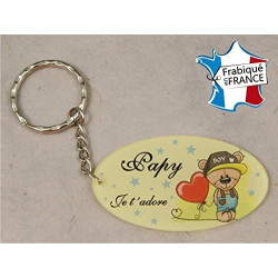 Porte Clef - Papy je t'adore (Cadeau fête des grands pères, anniversaire, noël pour papi, annonce de naissance ...)