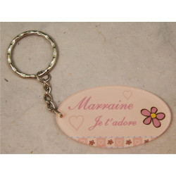Gravure Events Porte Clef - Marraine je t'adore (Cadeau Parrain Marraine Baptême Communion Noël, annonce et demande Marraine)