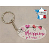 Porte Clef - Marraine je t'aime (Cadeau Parrain Marraine Baptême Communion Noël, annonce et demande Marraine)