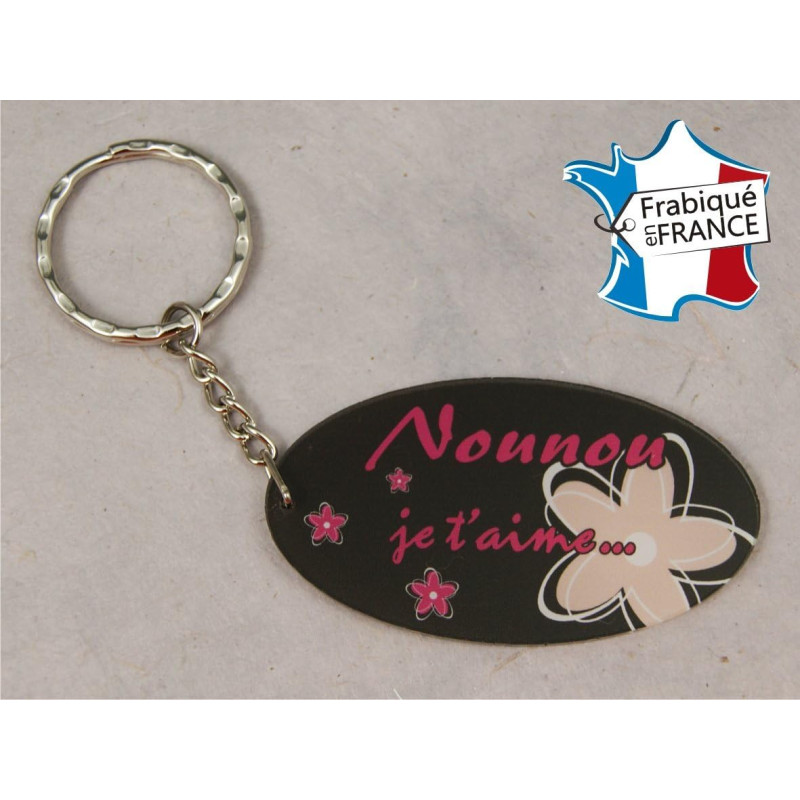 Porte Clef - Nounou je t'adore (Cadeau pour la fête des Nounous, Noël, Anniversaire, fin de contrat, fin d'année scolaire)