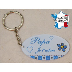 Porte Clef - Papa je t'adore (Cadeau Baptême, fête des pères, anniversaire, Noël …)