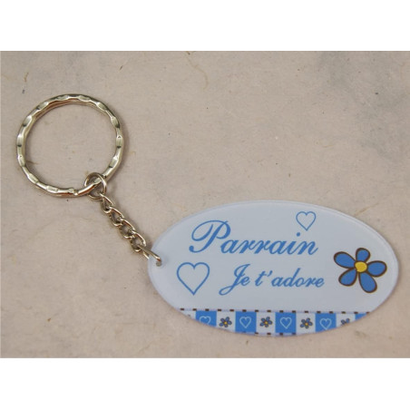 Gravure Events Porte Clef - Parrain je t'adore (Cadeau Parrain Marraine Baptême Communion Noël, annonce et demande Parrain)