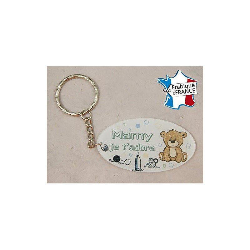 Porte Clef - Mamy je t'adore (Cadeau fête des grands mères, anniversaire, noël pour Mamie, annonce de naissance …)