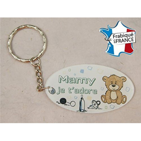 Porte Clef - Mamy je t'adore (Cadeau fête des grands mères, anniversaire, noël pour Mamie, annonce de naissance …)