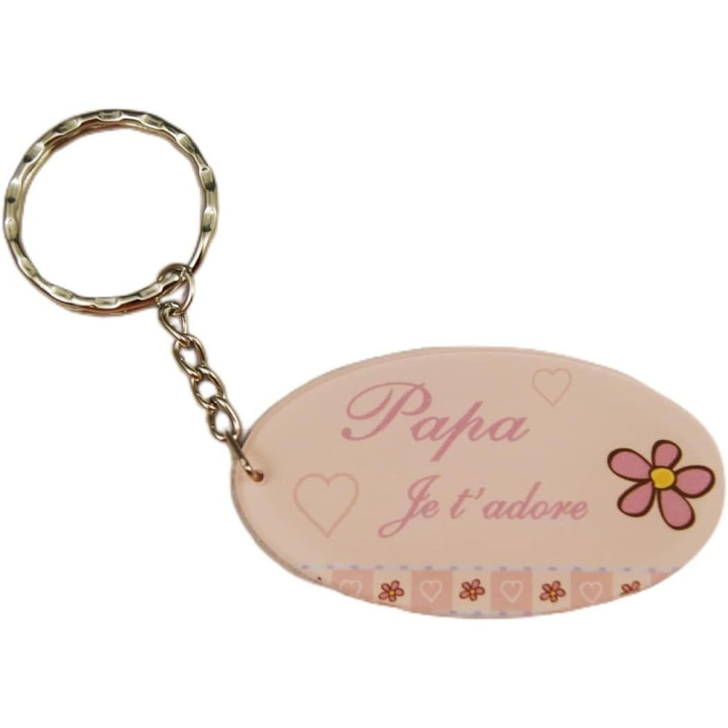 Gravure Events Porte Clef - Papa je t'adore (Cadeau Baptême, fête des pères, anniversaire, Noël …)