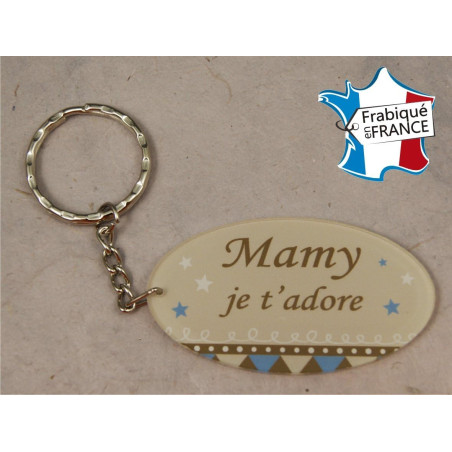 Porte Clef - Mamy je t'adore (Cadeau fête des grands mères, anniversaire, noël pour Mamie, annonce de naissance …)