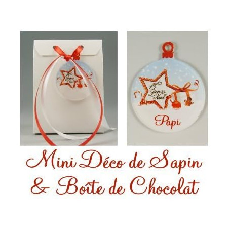 Boite de Chocolat & Déco de Sapin Joyeux Noël Papi - Cadeau de Noël