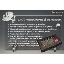 Les 10 commandements de MARRAINE - Ange texte Junior - Cadeau Baptême & Communion