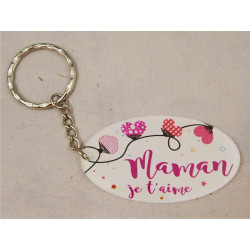 Porte Clef - Maman je t'aime (Cadeau Baptême, fête des mères, anniversaire, Noël …)