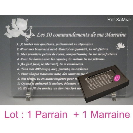 10 commandements de PARRAIN et MARRAINE - Ange texte JUNIOR - Baptême & Communion