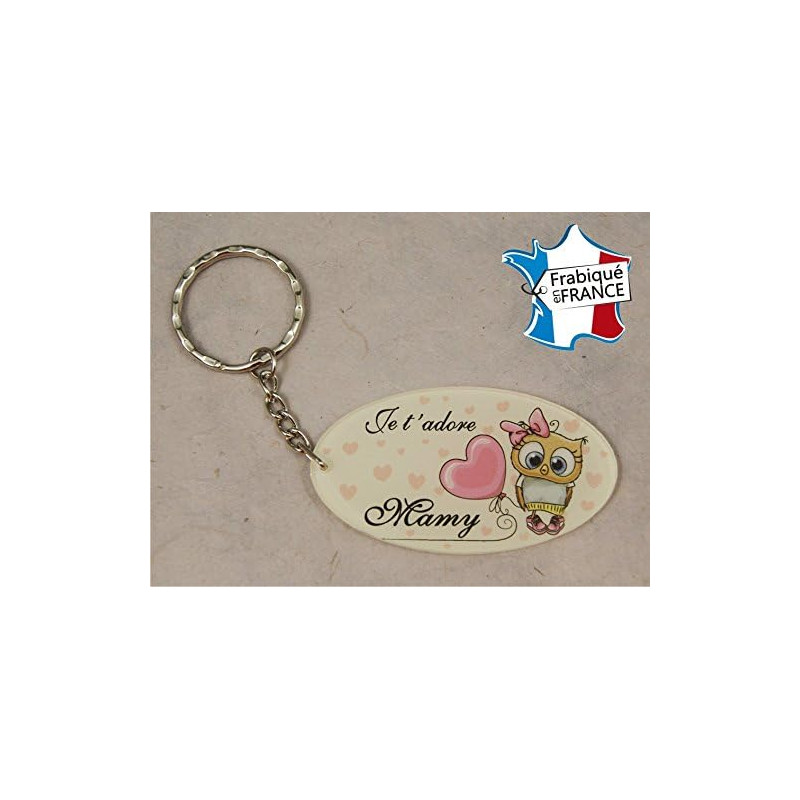 Porte Clef - Mamy je t'adore (Cadeau fête des grands mères, anniversaire, noël pour Mamie, annonce de naissance …)
