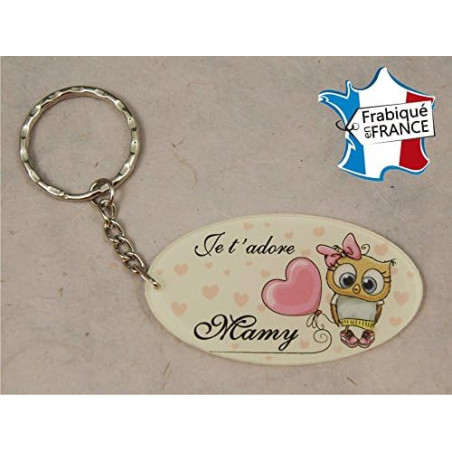 Porte Clef - Mamy je t'adore (Cadeau fête des grands mères, anniversaire, noël pour Mamie, annonce de naissance …)